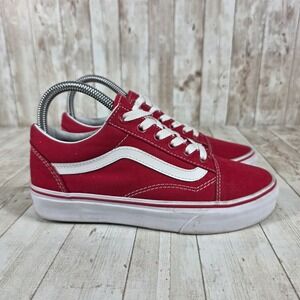 Vans‎ Old Skool Red Canvas Low Top Sneakers Women's Size 6.5